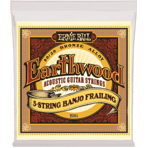 Ernie Ball 2061 Earthwood 80/20 5 String Banjo, Loop End
